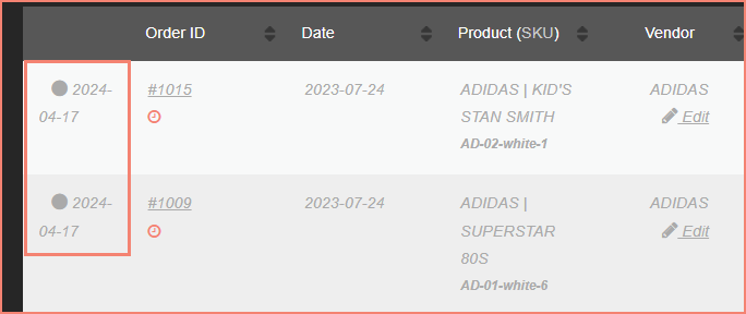 Orders marked as paid