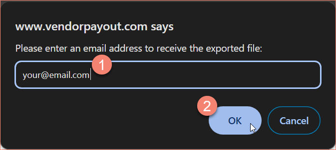 Enter email for CSV download