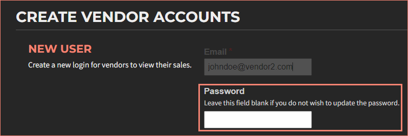 Set vendor password
