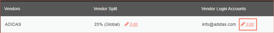 Edit vendor login