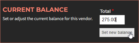 Current Balance section