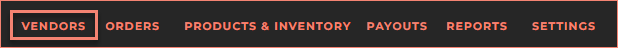 Vendors section in VendorPayout