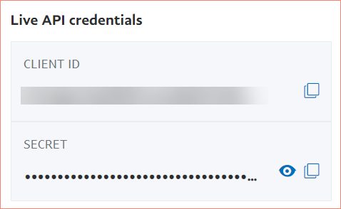 PayPal Client ID and Secret